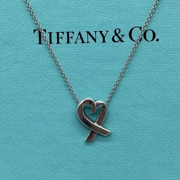 Authentic Tiffany & Co. 925 Sterling Silver Paloma Picasso Loving Heart Necklace - Picture 2 of 10